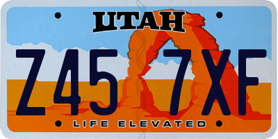 UT license plate Z457XF