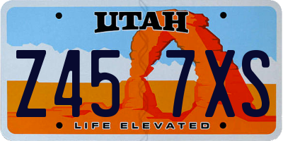UT license plate Z457XS