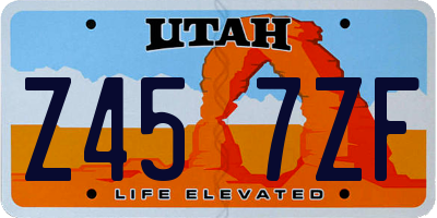 UT license plate Z457ZF