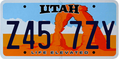 UT license plate Z457ZY
