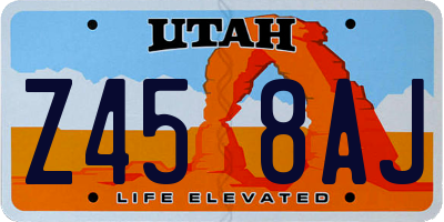 UT license plate Z458AJ