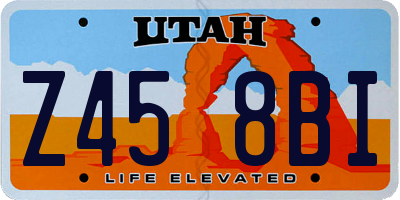 UT license plate Z458BI