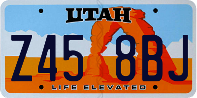 UT license plate Z458BJ