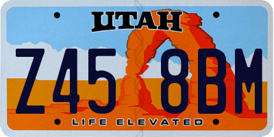 UT license plate Z458BM