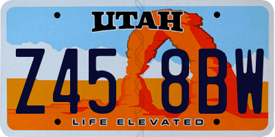 UT license plate Z458BW
