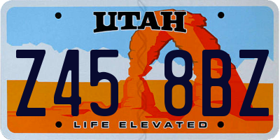 UT license plate Z458BZ