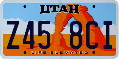 UT license plate Z458CI