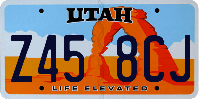 UT license plate Z458CJ