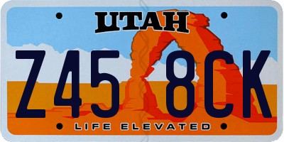 UT license plate Z458CK