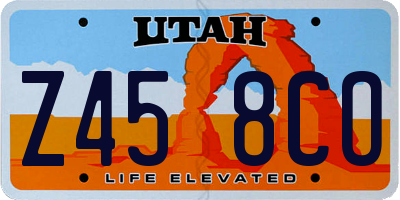 UT license plate Z458CO