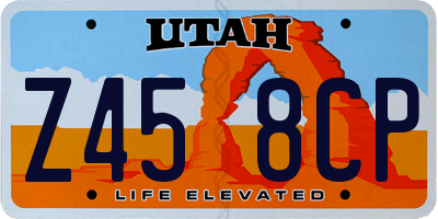 UT license plate Z458CP
