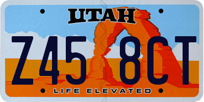 UT license plate Z458CT