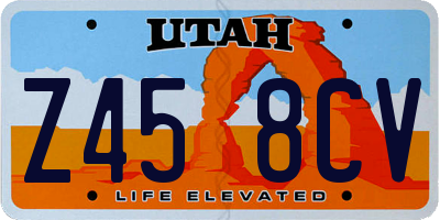 UT license plate Z458CV