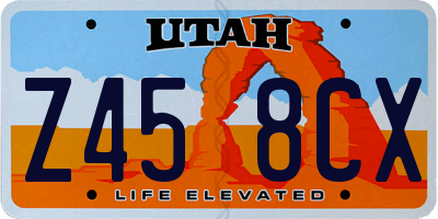 UT license plate Z458CX