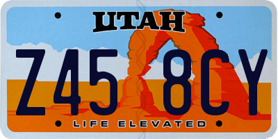 UT license plate Z458CY