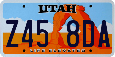 UT license plate Z458DA