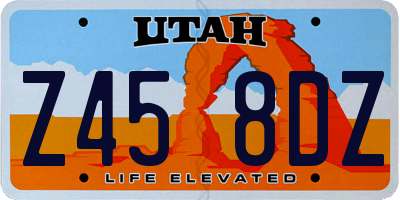 UT license plate Z458DZ