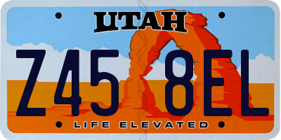 UT license plate Z458EL