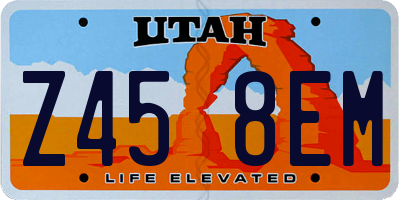 UT license plate Z458EM