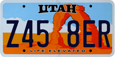UT license plate Z458ER