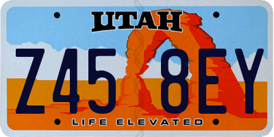 UT license plate Z458EY