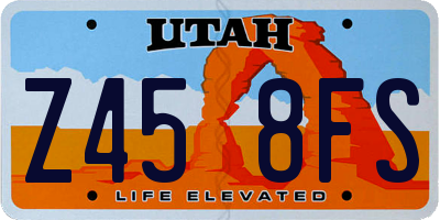 UT license plate Z458FS