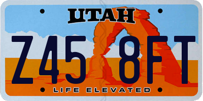 UT license plate Z458FT