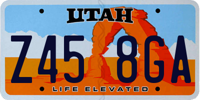 UT license plate Z458GA