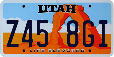 UT license plate Z458GI