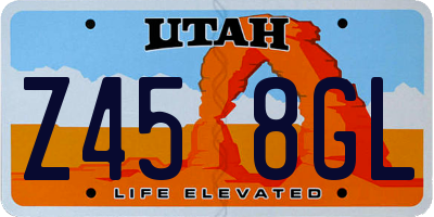 UT license plate Z458GL