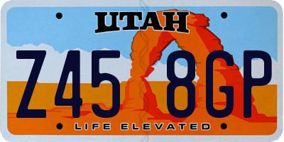 UT license plate Z458GP