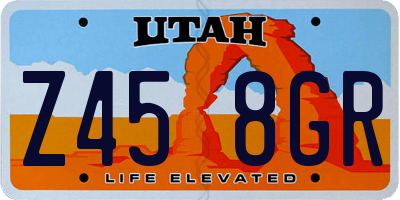 UT license plate Z458GR