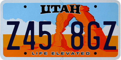 UT license plate Z458GZ