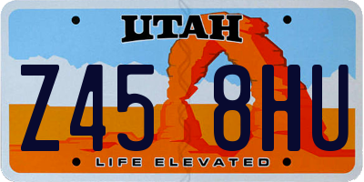 UT license plate Z458HU