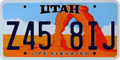UT license plate Z458IJ