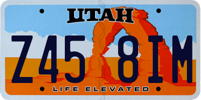UT license plate Z458IM