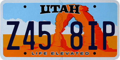 UT license plate Z458IP