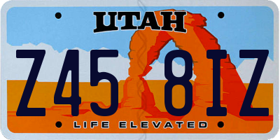 UT license plate Z458IZ