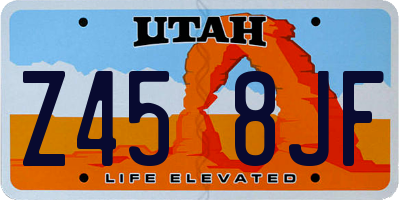 UT license plate Z458JF