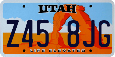 UT license plate Z458JG