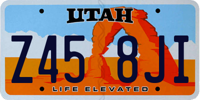 UT license plate Z458JI