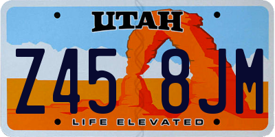 UT license plate Z458JM