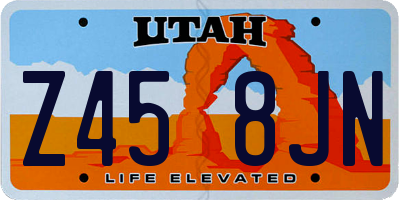 UT license plate Z458JN