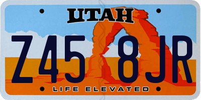 UT license plate Z458JR