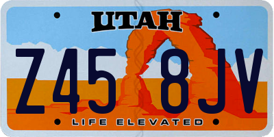 UT license plate Z458JV