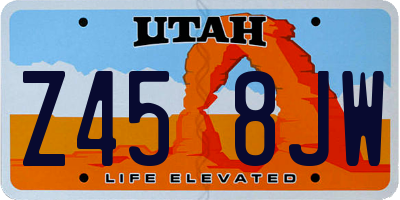 UT license plate Z458JW