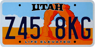 UT license plate Z458KG