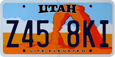 UT license plate Z458KI