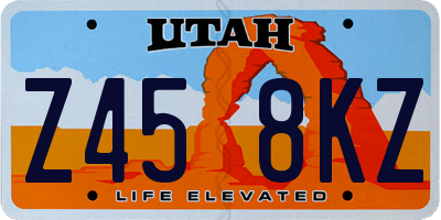 UT license plate Z458KZ