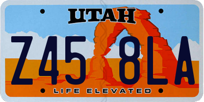 UT license plate Z458LA